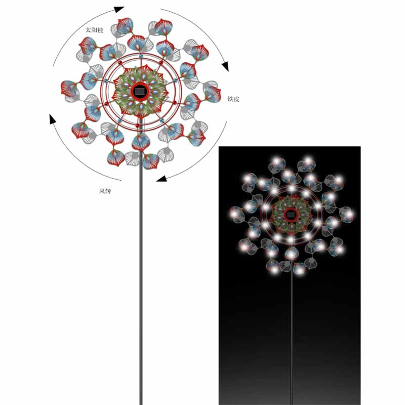 Solar wind spinner for garden